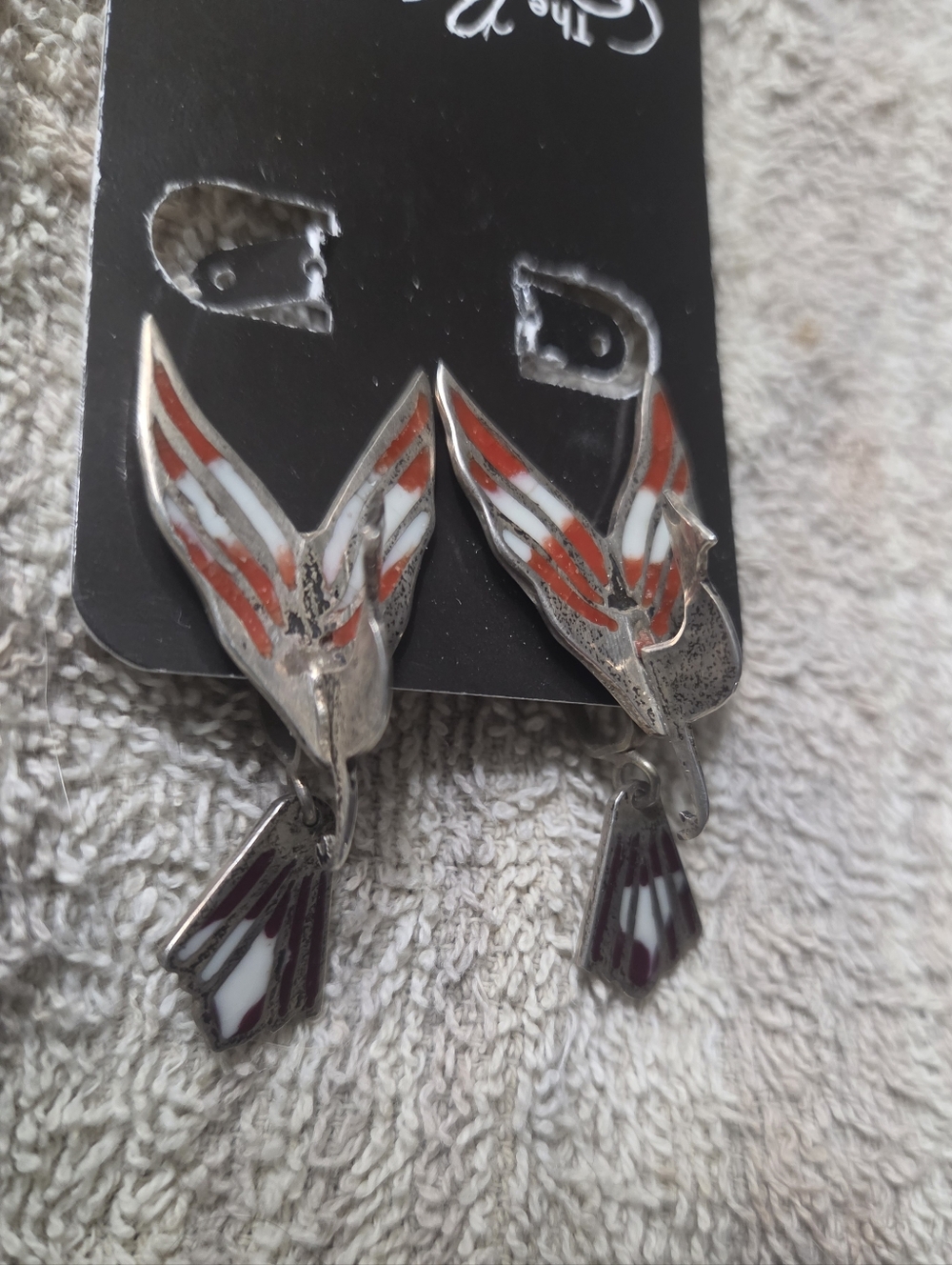 Vintage Taxco Sterling Silver Phoenix Earrings